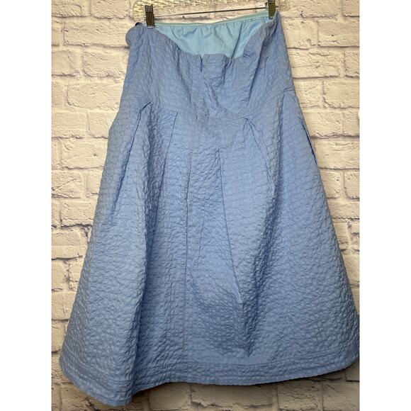 ❤️J.Crew Light Blue Strapless Textured Dress Size Small Pristine w/ Pockets! - Picture 3 of 3